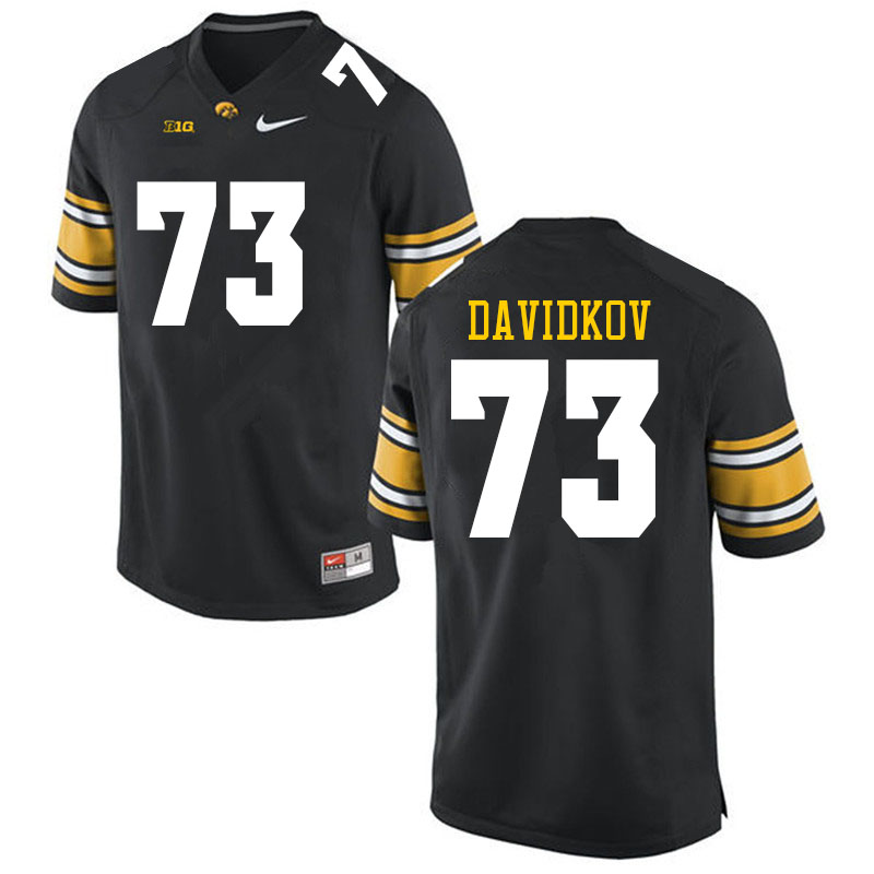 Men #73 David Davidkov Iowa Hawkeyes College Football Jerseys Sale-Black